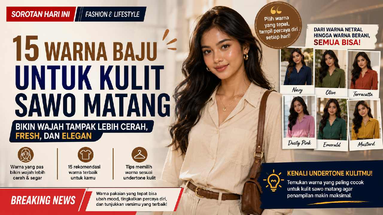 15 Warna Baju untuk Kulit Sawo Matang agar Wajah Terlihat Lebih Cerah