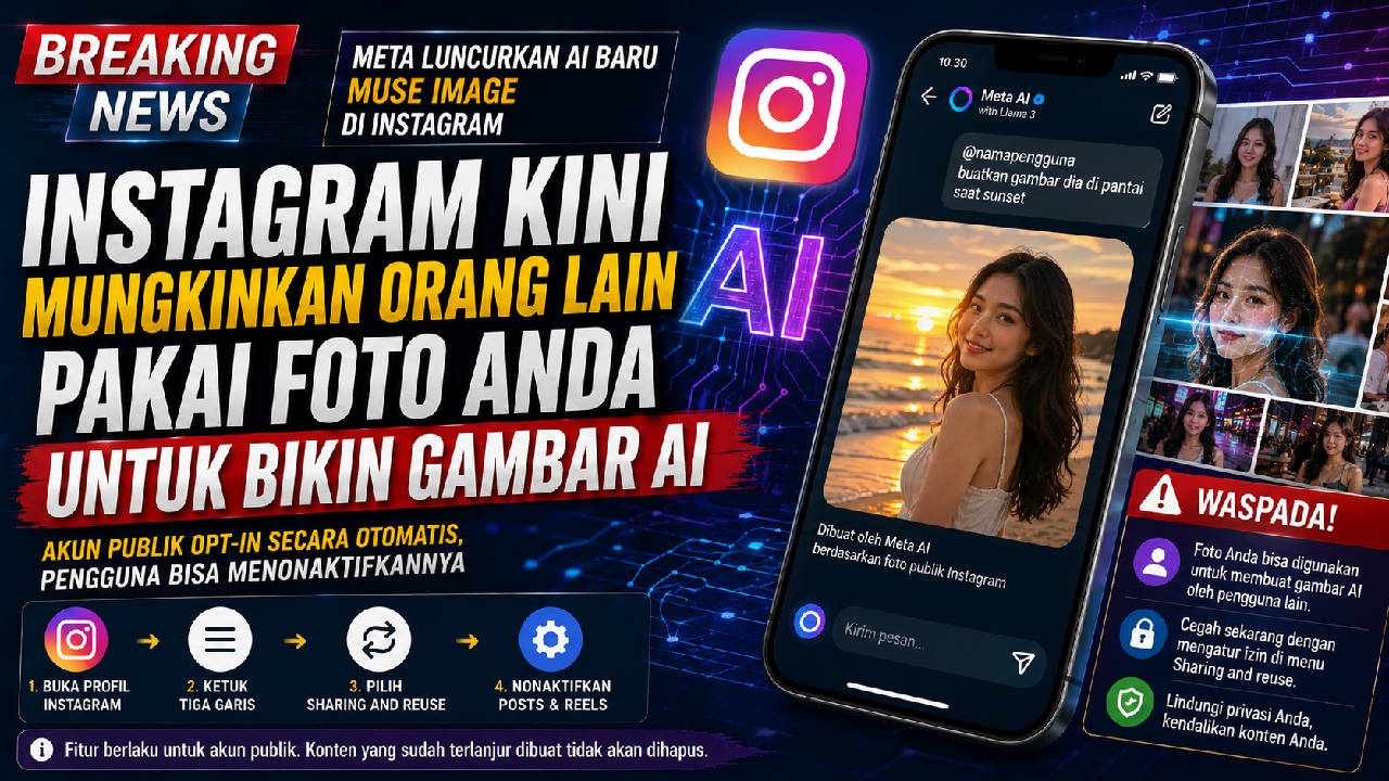 Instagram Kini Izinkan Foto Publik Dipakai AI, Ini Dampaknya bagi Privasi Pengguna