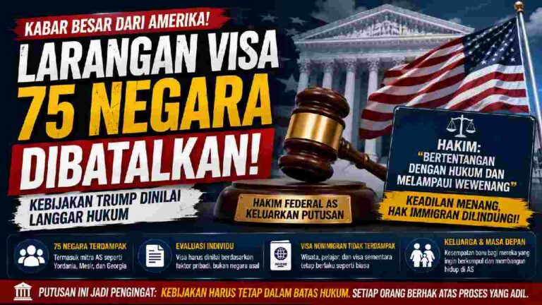 Hakim Federal AS Batalkan Larangan Visa 75 Negara, Kebijakan Trump Dinilai Melampaui Wewenang
