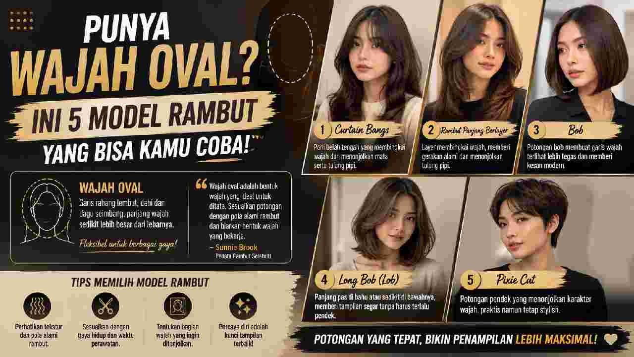 Punya Wajah Oval? 5 Model Rambut Ini Bisa Jadi Inspirasi