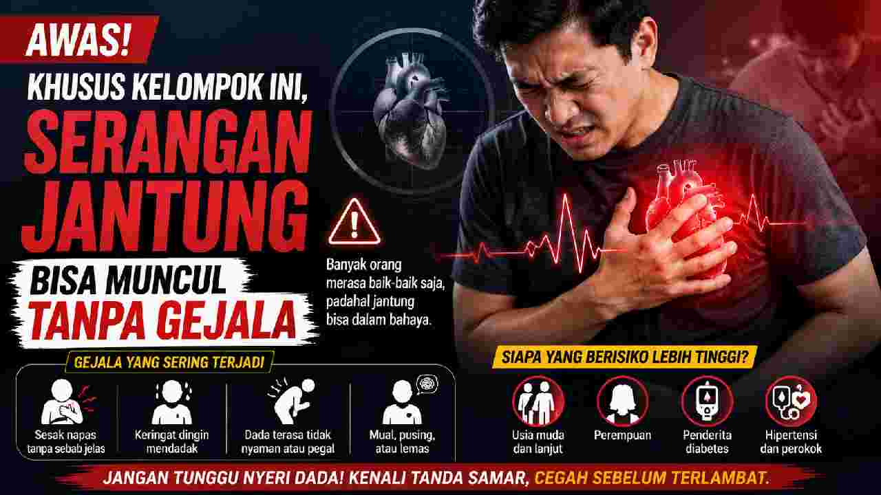 Serangan Jantung Tanpa Gejala Bisa Mengintai Kelompok Tertentu