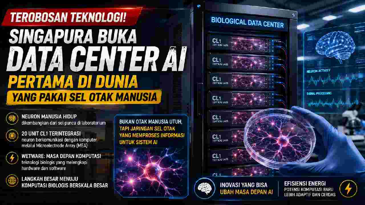 Singapura Kembangkan Data Center AI dengan Sel Otak Manusia Hidup