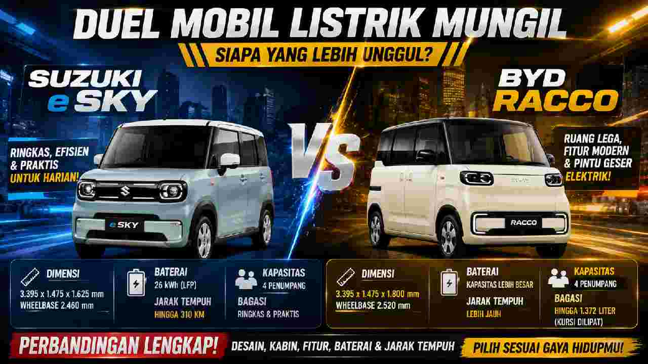 Suzuki e Sky vs BYD Racco, Duel Mobil Listrik Mungil dengan Karakter Berbeda