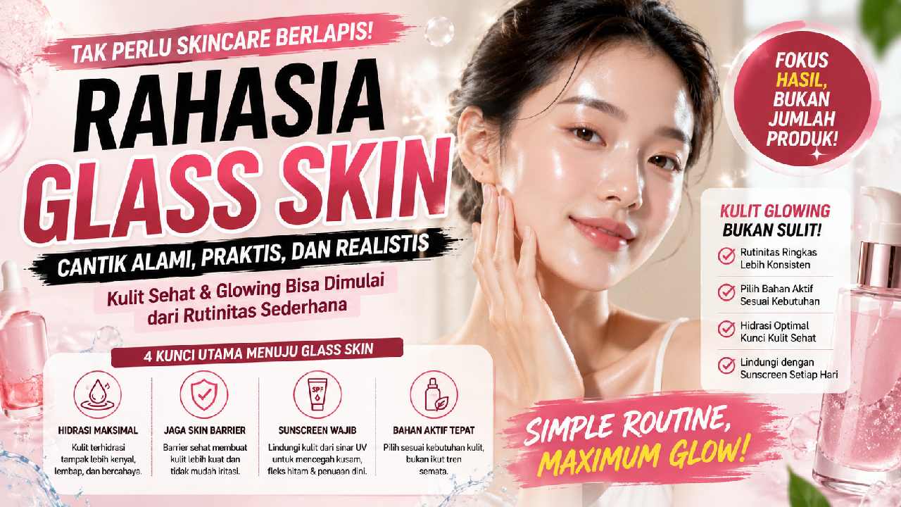 Tak Perlu Skincare Berlapis, Glass Skin Bisa Dimulai dari Rutinitas Sederhana