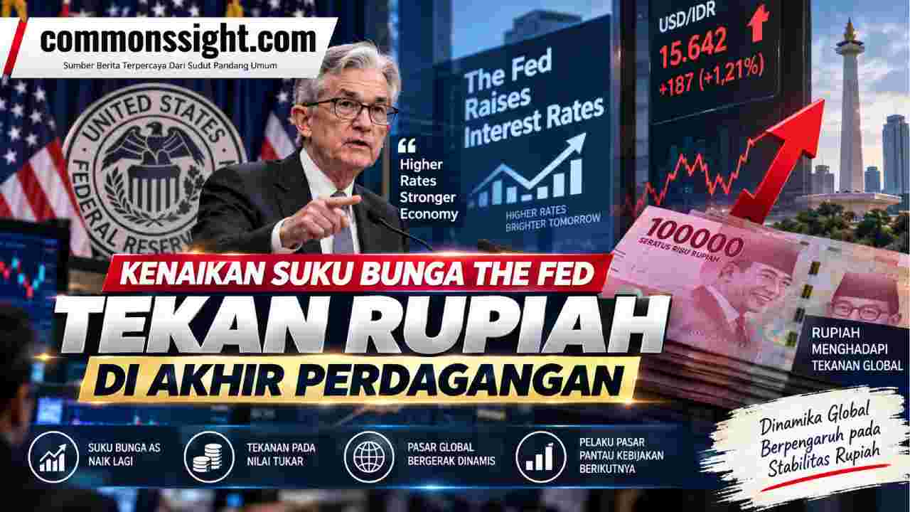 Kenaikan Suku Bunga The Fed Tekan Rupiah di Akhir Perdagangan