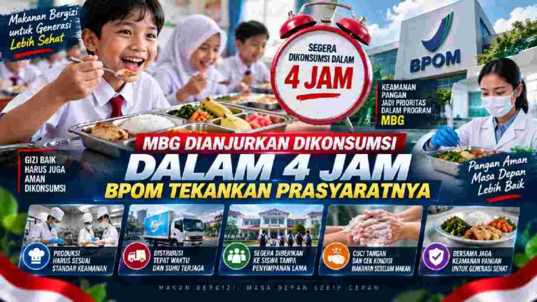 MBG Dianjurkan Dikonsumsi dalam 4 Jam, BPOM Tekankan Syarat Keamanannya