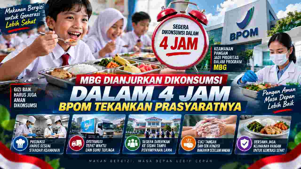 MBG Dianjurkan Dikonsumsi dalam 4 Jam, BPOM Tekankan Syarat Keamanannya