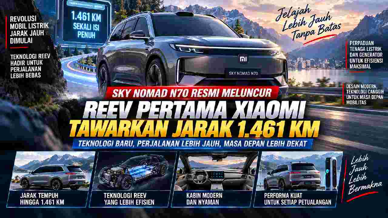 Sky Nomad N70 Resmi Meluncur, REEV Pertama Xiaomi Tawarkan Jarak 1.461 Km