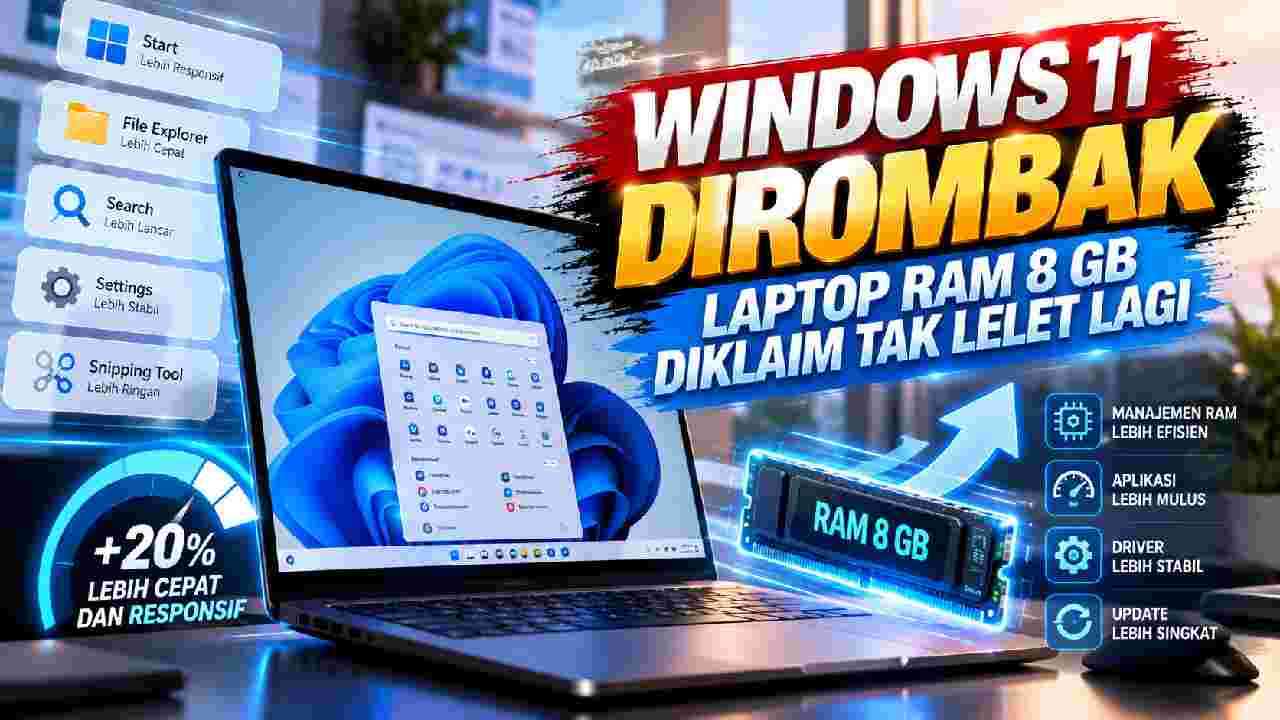 Windows 11 Makin Ringan, Laptop RAM 8 GB Tak Lagi Terasa Lambat